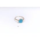 Minimelt ezüst tűzzománc gyűrű kék(18mm)