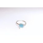 Minimelt ezüst tűzzománc gyűrű  kék(18mm)