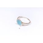 Minimelt ezüst tűzzománc gyűrű  kék(18.3mm)