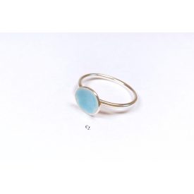 Minimelt ezüst tűzzománc gyűrű  kék(18.3mm)