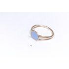 Minimelt ezüst tűzzománc gyűrű  kék(17mm)