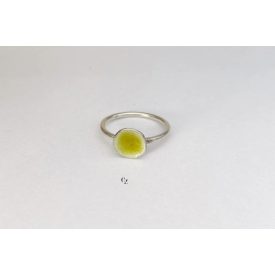 Minimelt ezüst tűzzománc gyűrű sárga(16,5mm)