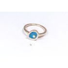 Freeform ezüst tűzzománc gyűrű türkiz(17mm)