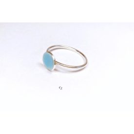 Minimelt ezüst tűzzománc gyűrű  kék(19.5mm)