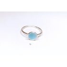 Minimelt ezüst tűzzománc gyűrű  kék(19.5mm)