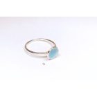 Minimelt ezüst tűzzománc gyűrű  kék(19.5mm)