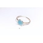 Minimelt ezüst tűzzománc gyűrű  kék(19.5mm)