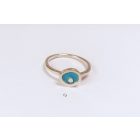 Freeform ezüst tűzzománc gyűrű világos kék(18.5mm)