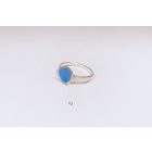 Minimelt ezüst tűzzománc gyűrű kék(18.5mm)