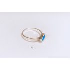 Freeform ezüst tűzzománc gyűrű türkiz(18mm)