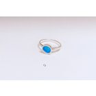 Freeform ezüst tűzzománc gyűrű türkiz(17,7 mm)