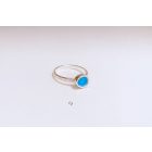Freeform ezüst tűzzománc gyűrű türkiz(17,7 mm)