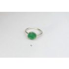 Minimelt ezüst tűzzománc gyűrű zöld(17mm)