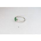 Minimelt ezüst tűzzománc gyűrű zöld(17mm)