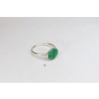 Minimelt ezüst tűzzománc gyűrű zöld(17mm)