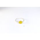 Minimelt ezüst tűzzománc gyűrű sárga(17,5mm)