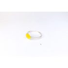 Minimelt ezüst tűzzománc gyűrű sárga(17,5mm)