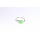 Minimelt ezüst tűzzománc gyűrű világoszöld(16,5mm)