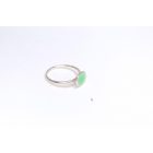 Minimelt ezüst tűzzománc gyűrű világoszöld(16,5mm)