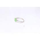 Minimelt ezüst tűzzománc gyűrű világoszöld(16,5mm)