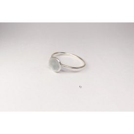 Minimelt ezüst tűzzománc gyűrű világos szürke(17.3mm)