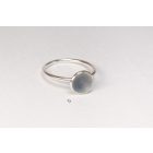 Minimelt ezüst tűzzománc gyűrű világos szürke(17.3mm)