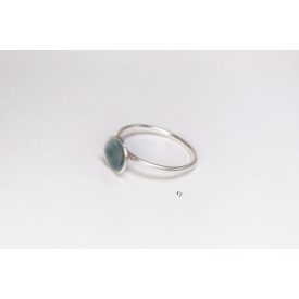 Minimelt ezüst tűzzománc gyűrű sötét szürke(19mm)