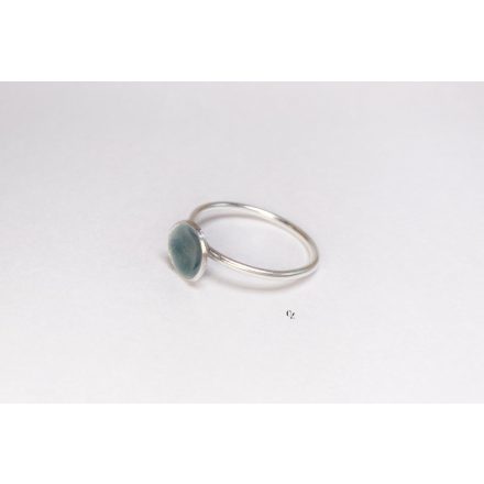 Minimelt ezüst tűzzománc gyűrű sötét szürke(19mm)