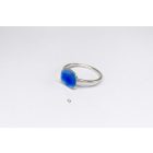 Minimelt ezüst tűzzománc gyűrű közép kék(17mm)