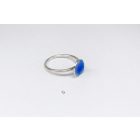 Minimelt ezüst tűzzománc gyűrű közép kék(17mm)