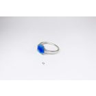Minimelt ezüst tűzzománc gyűrű közép kék(17mm)