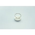 Fekete-fehér tűzzománc gyűrű, ezüst 17 mm