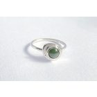 Jáde köves ezüst gyűrű – tokos foglalattal (17.3 mm)