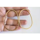 Not round fülbevaló- sárgarézből, ezüst szárral