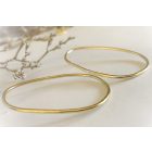 Not round fülbevaló- sárgarézből, ezüst szárral