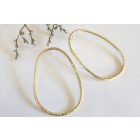 Not round fülbevaló- sárgarézből, ezüst szárral