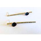 Aszimmetrikus minimalista sárgaréz fülbevaló tűzzománc díszítéssel