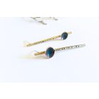 Aszimmetrikus minimalista sárgaréz fülbevaló tűzzománc díszítéssel