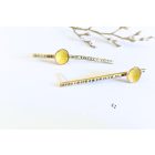 Aszimmetrikus minimalista sárgaréz fülbevaló tűzzománc díszítéssel