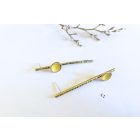 Aszimmetrikus minimalista sárgaréz fülbevaló tűzzománc díszítéssel