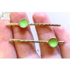 Aszimmetrikus minimalista sárgaréz fülbevaló tűzzománc díszítéssel