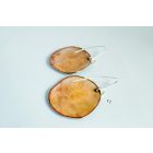 Ezüst akasztóval -tűzzománc fülbevaló türkiz 