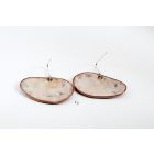 Ezüst akasztóval -tűzzománc fülbevaló piros fehér 2