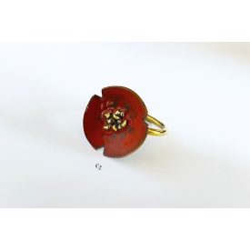 Pipacs tűzzománc gyűrű-réz (16,5 mm)