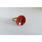 Pipacs tűzzománc gyűrű-réz (17 mm)