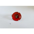 Pipacs tűzzománc gyűrű-réz (17 mm)