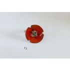 Pipacs tűzzománc gyűrű-réz (17 mm)